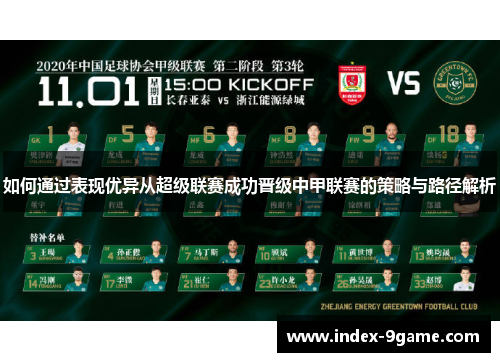 如何通过表现优异从超级联赛成功晋级中甲联赛的策略与路径解析